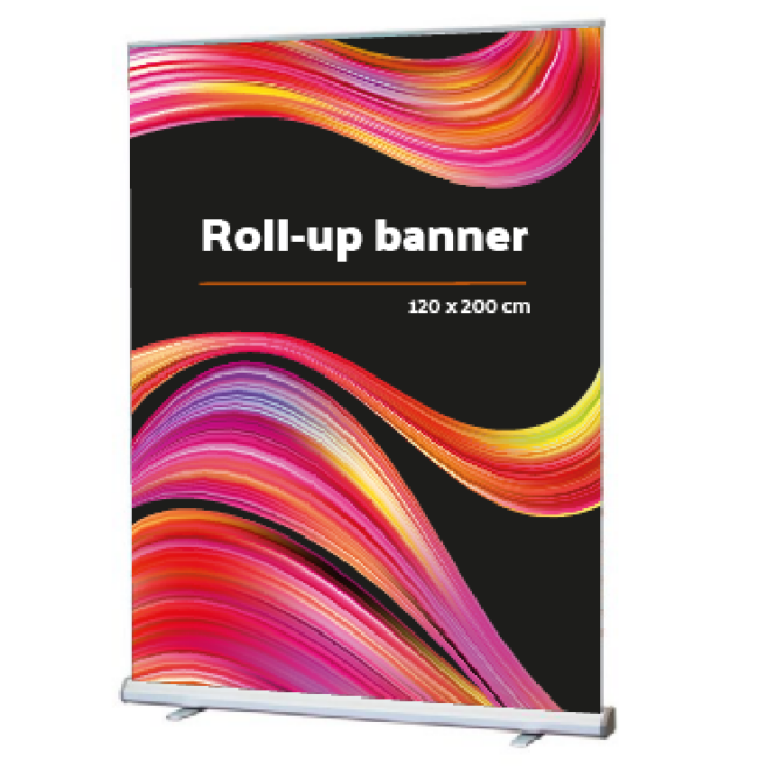 Roll-up banner, beursreclame