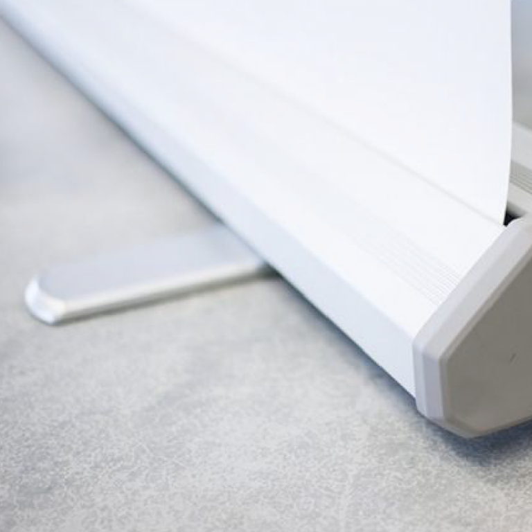 Roll-up banner, beursreclame