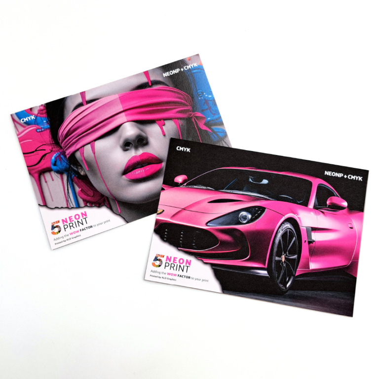 Flyers met Neon Pink, Neon print drukwerk